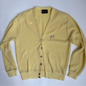 Pine State Vintage Grandpa Sweater Cardigan Yellow M